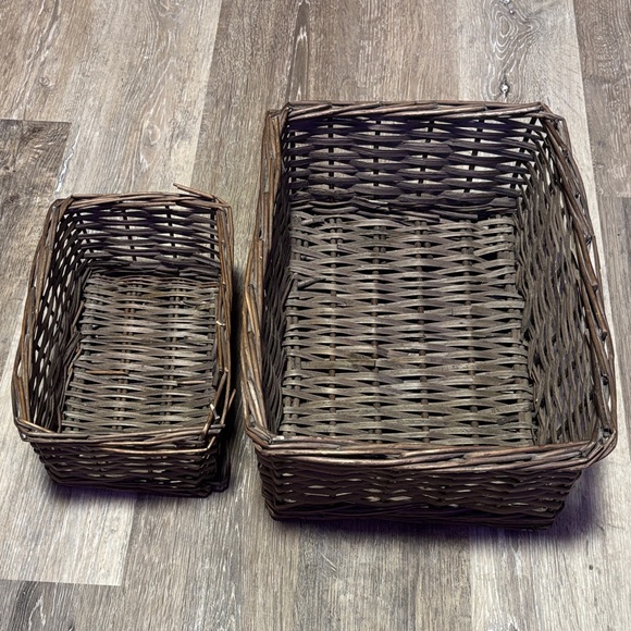 Brown Wicker Storage Baskets Set - Picture 4 of 4